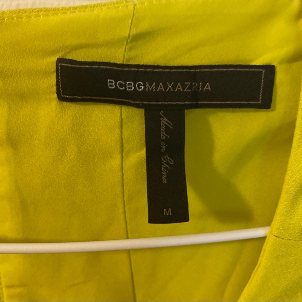 BCBG Maxazria Chloe Dark Lime Dress Size (M) - Picture 2 of 3